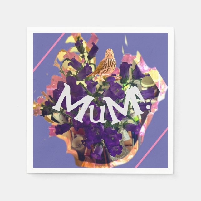 Guardanapo De Papel Flores Roxas (Frente)