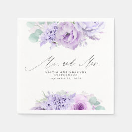 Guardanapo De Papel Flores Roxas Elegantes Sr. Botânico Elegante e Sra