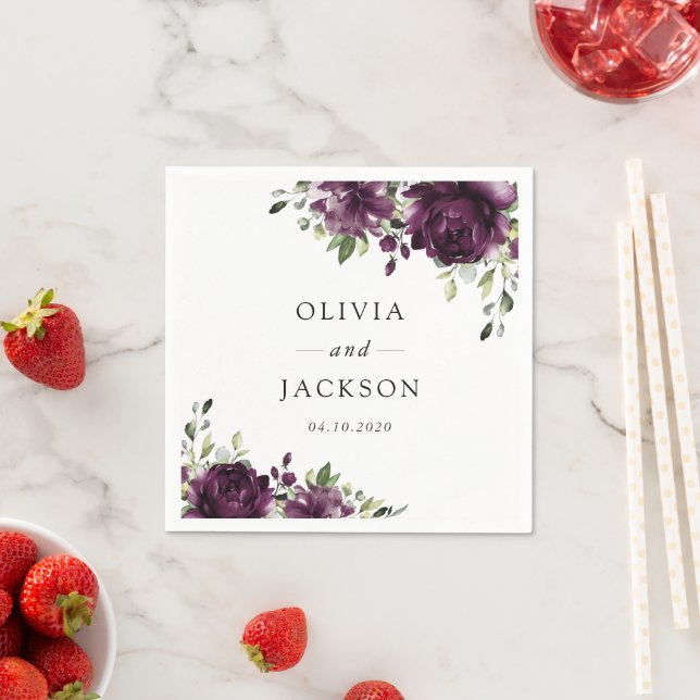 Guardanapo De Papel Flores Roxas, Flores De Ameixa, Boho, Casamento Fl (Insitu)