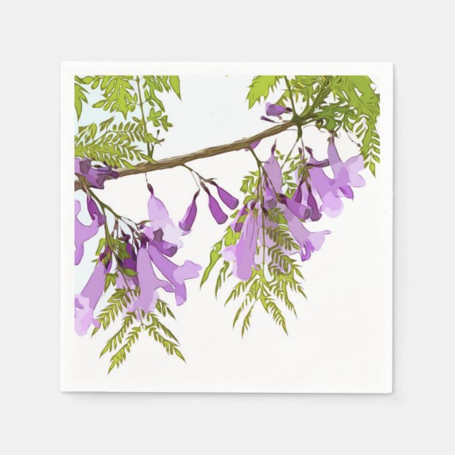 Guardanapo De Papel Flores Roxas Jacaranda Napkin (Frente)