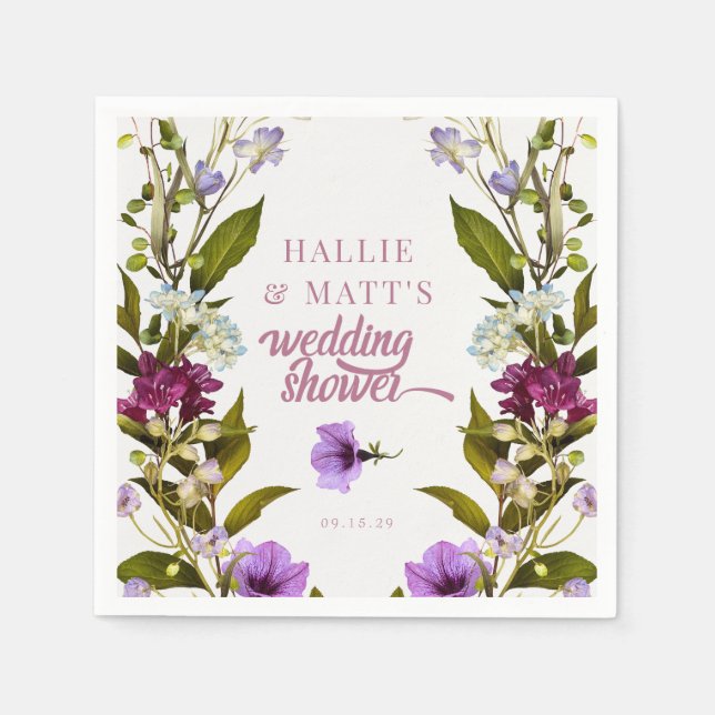 Guardanapo De Papel Flores Roxas Rosa | Banheira Bloqueada (Frente)