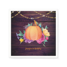 Flores Rustic Pumpkin Fall Watercolor Folk