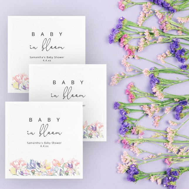 Guardanapo De Papel Flores selvagens - Bebê em chá de fraldas (Criador carregado)