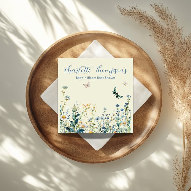 Guardanapo De Papel Flores selvagens bebê em chá de fraldas (Criador carregado)