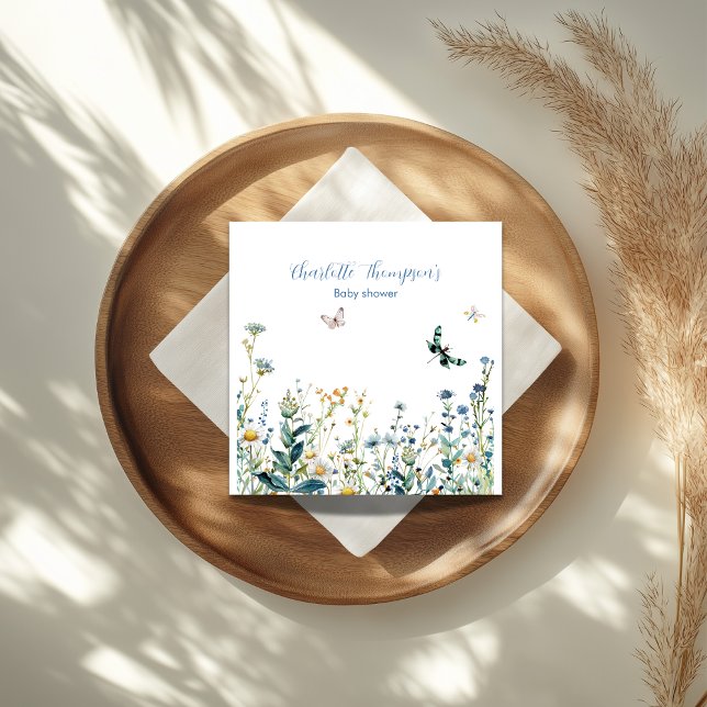 Guardanapo De Papel Flores selvagens bebê em chá de fraldas (Criador carregado)