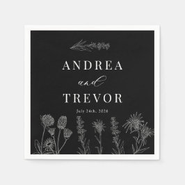 Guardanapo De Papel Flores Selvagens Brancas | Boho Chic Wedding