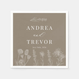 Guardanapo De Papel Flores Selvagens Brancas | Boho Chic Wedding