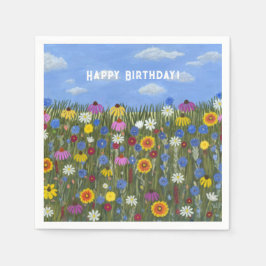 Guardanapo De Papel Flores selvagens com margaridas