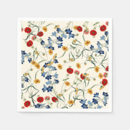 Guardanapo De Papel Flores Silvestres Botânicos Vintage Elegantes
