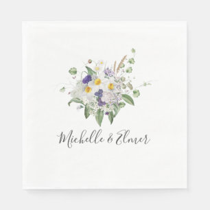Guardanapo De Papel Flores Silvestres Campestres Posy Casamento