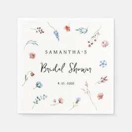 Guardanapo De Papel Flores silvestres delicado chá de noiva de jardim