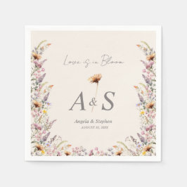 Guardanapo De Papel Flores Silvestres Elegantes Lavanda, Rosa e Creme