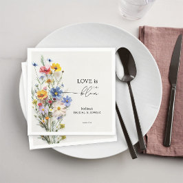 Guardanapo De Papel Flores Silvestres O Amor Está em Flor Chá de Noiva