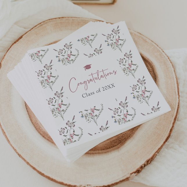 Guardanapo De Papel Flores Silvestres Pastel (Pastel Wildflowers Graduation Napkins by Painted Paperie
)