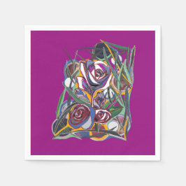 Guardanapo De Papel Flores , sobre fundo roxo