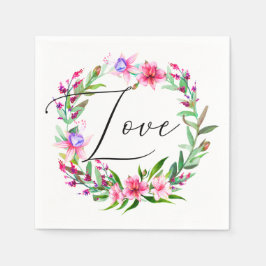 Guardanapo De Papel Flores tropicais de cor aquosa. Casamento de Flora