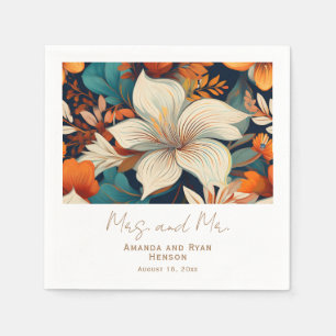Guardanapo De Papel Flores Tropicais Elegantes Sra. Floral Wedding