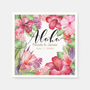 Guardanapo De Papel Flores Tropicais Exóticas Elegante Aloha Havaiano