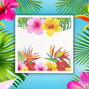 Guardanapo De Papel Flores Tropicais Personalizadas Festa Hibisco