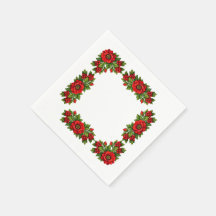 Flores Vermelhas e Bagas Festa de Fim de Ano