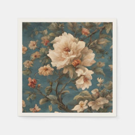 Guardanapo De Papel Flores Vermelhos Esforçadas, Brancas e Corais Esma