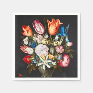 Guardanapo De Papel Flores Vintage em um Vidro por Ambrosius Bosschaer