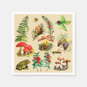 Guardanapo De Papel Floresta, cogumelos selvagens