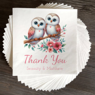 Guardanapo De Papel Floresta de Coruja Boho Rústico Casamento Obrigado