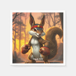 Guardanapo De Papel Floresta de Esquilo do Kickboxer Fantasy Cute