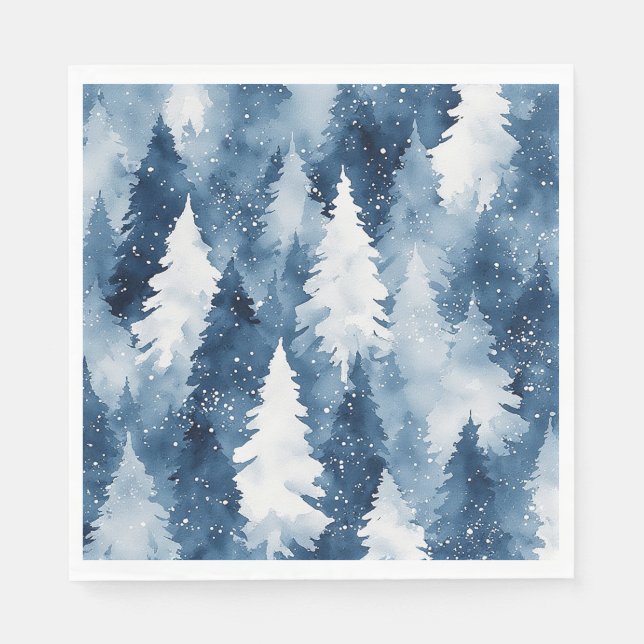 Guardanapo De Papel Floresta de Inverno de Silent Pines (Frente)