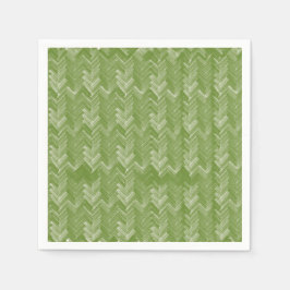 Guardanapo De Papel Floresta de Padrão de Chevron Herringbone Verde