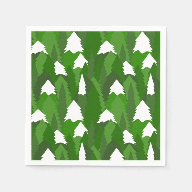 Guardanapo De Papel Floresta de Pinheiros Nevada (Frente)