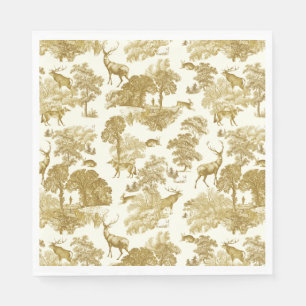 Guardanapo De Papel Floresta Dourada de galinha Elegante