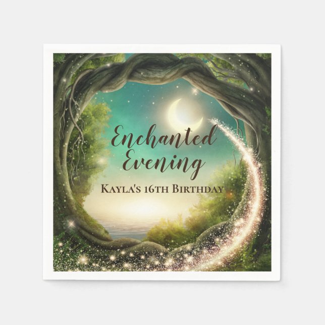 Guardanapo De Papel Floresta Encantada Aniversário Napkins (Frente)