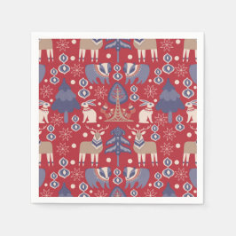 Guardanapo De Papel Floresta Escandinava Natal Nórdico