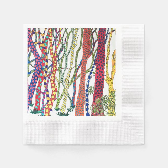 Guardanapo De Papel Floresta Louca, colorida (Frente)