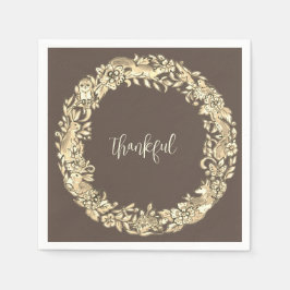 Guardanapo De Papel Floresta Marrom, agradecida, queda de animais no o