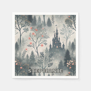 Guardanapo De Papel Floresta Mistura Encantada com Castelo Escuro - Ee