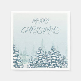 Guardanapo De Papel Floresta russa de abeto nevado