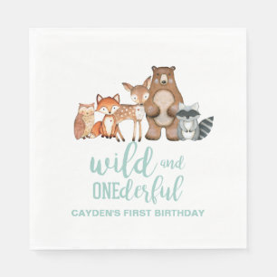 Guardanapo De Papel Floresta Selvagem Maravilhosa Primeiro Aniversário
