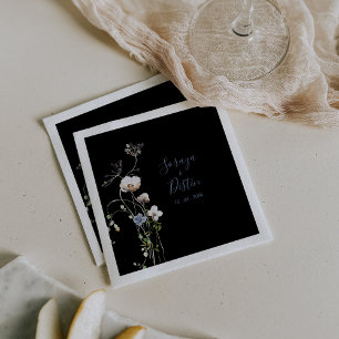 Guardanapo De Papel Floresta Selvagem Negra Floral Napkins