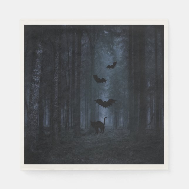 Guardanapo De Papel Floresta Spooky no Halloween da Noite (Frente)