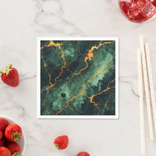 Guardanapo De Papel Floresta Verde Marble Autumal Découpage Napkins