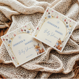 Guardanapo De Papel Floresta Whimesp Fox Dusty Chá de fraldas Azul