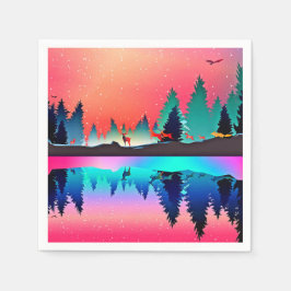 Guardanapo De Papel Florestas cervejeiras aurora borealis