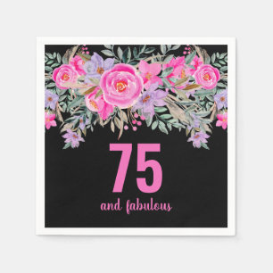 Guardanapo De Papel Flórida rosa preta de 75 anos