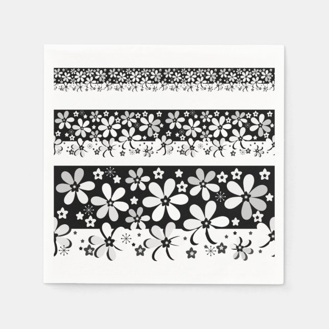 Guardanapo De Papel Florim preto e branco (Frente)
