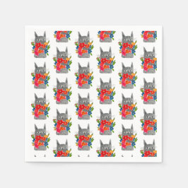 Guardanapo De Papel Flower Cat
