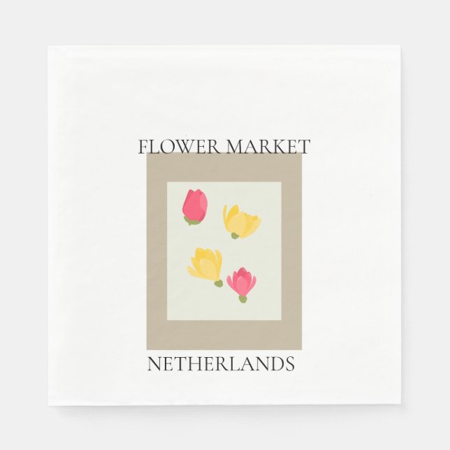 Guardanapo De Papel Flower Market - Netherlands (Frente)