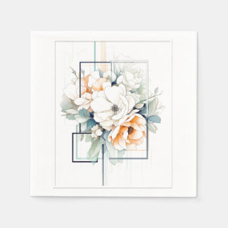 Guardanapo De Papel Flowers in Cube-Frame: Wedding Napkins